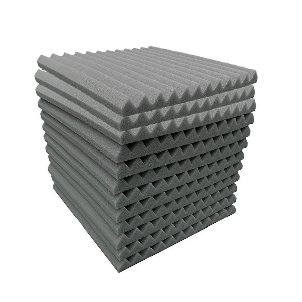 Akustikskum Paneler 12 Stk, Lydisolerede Vægpaneler 30x30x5cm, Høj Densitet Lydabsorberende Panel f