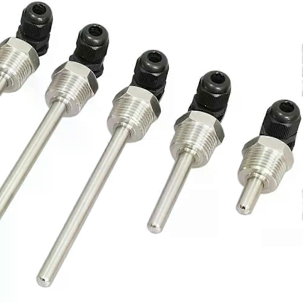 30-200mm Termobrønd 304 Rustfrit Stål 1/2 BSP G Gevind OD6mm Nedsænkningsmuffe Lomme Til Temperatursensor Hjemmetilbehør