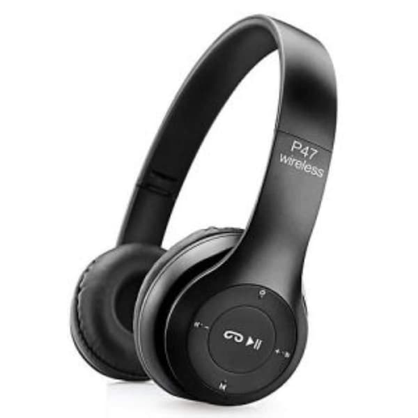 Langattomat Bluetooth On-ear-kuulokkeet mikrofonilla, musta