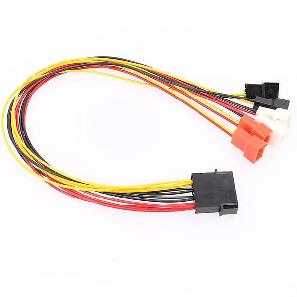 4-pin Molex til 3-pin viftekabeladapterkontakt 12V 7V 5V kjøleviftekabel
