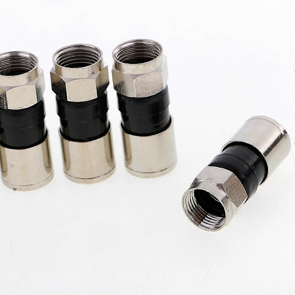 10 Stk. Kompresjons Snap Seal-kontakt for RG6 Satellitt-TV-kabel
