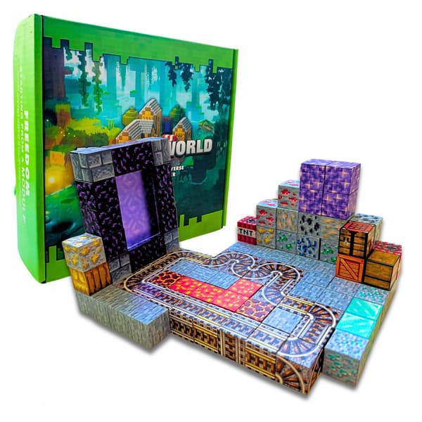 Minecraft Magnetic Educational Blocks Set 100 pcs + Figures