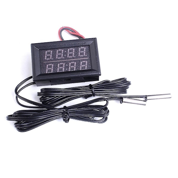 Dubbel Röd LED Digital Display Termometer Vattentät Temperatursensor 0,56 Tum