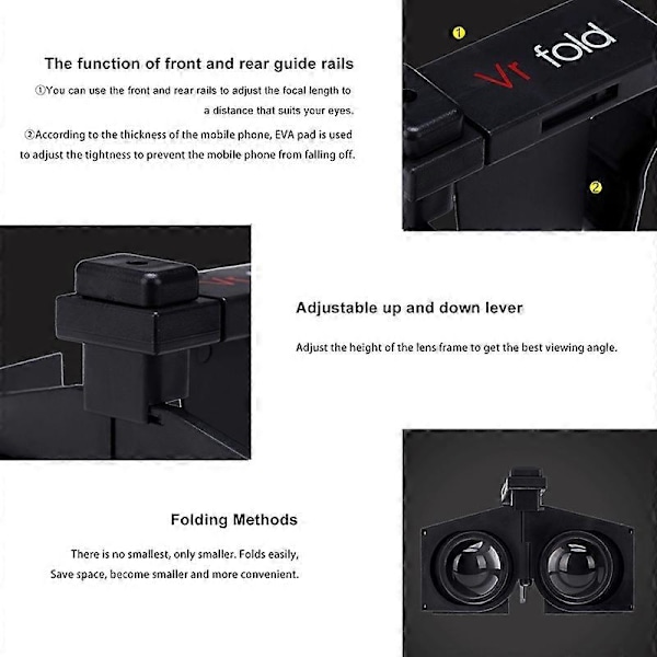 Vr fold V1 Panoramavy Vikbara VR-glasögon
