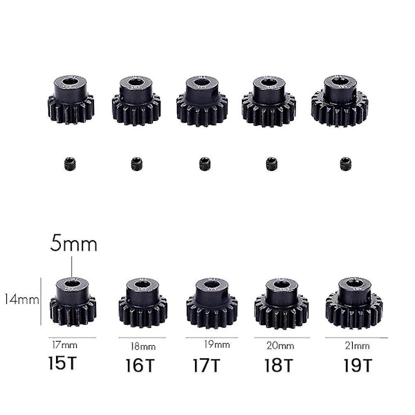 M1 5Mm 28T Svart Stålmetallväxel för 1/10 RC Modellbil