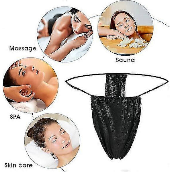 100 stk. engangs culottes (sort) kvinder blød Spa string kvinder Non-woven string Air Spray Spa Wrap badeartikler
