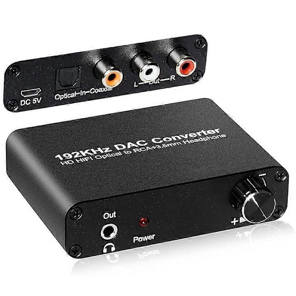 5.1CH DAC Konverter Audio Dekoder Digital Optisk Koaksial Toslink til 3.5mm Jack Støtte for AC-3 DT