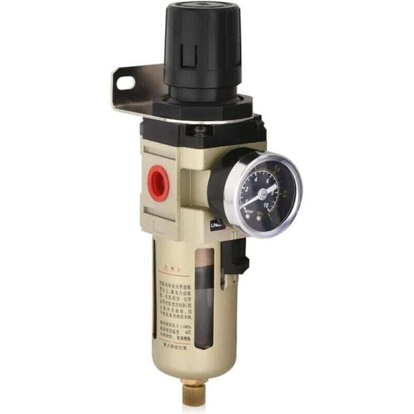 Vandudskiller, trykregulator, trykluftregulator til trykluftkompressor, med metalskærm, 3/8 tommer filter