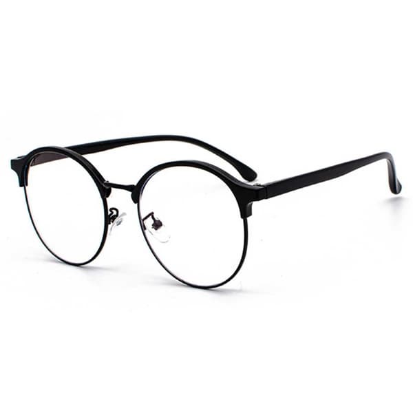 Black Clubmaster Computer Glasses with Blue Light Filter, Non-Prescription