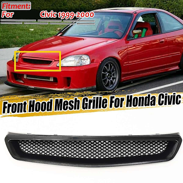 Bil Front Hjelm Mesh Kofanger Racing Grill til EK DX EX LX Type R 1999-2000