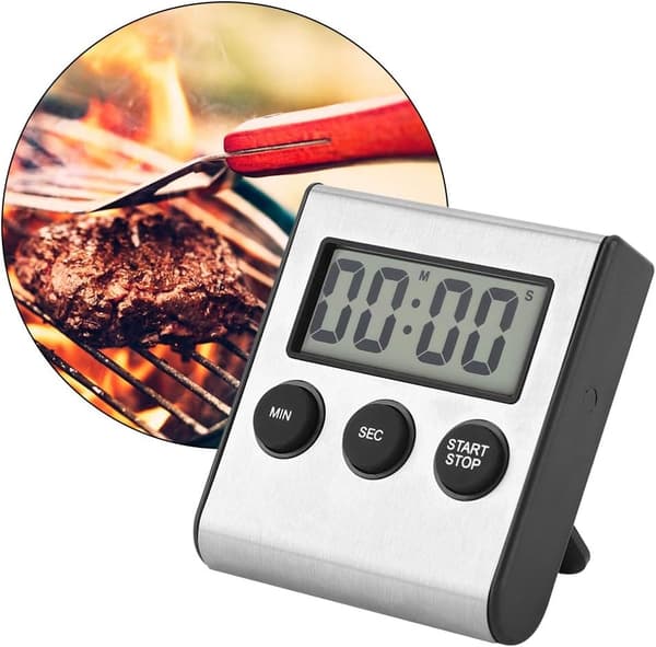 Digital timer, indendørs bord-/vægmonteret vækkeur timer, digital køkkentimer