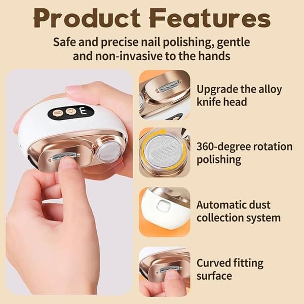 Multifunctional Electric Nail Clipper - 3-in-1 - Elderly - 3 Settings - Automatic Nail Clipper with Polishing Function