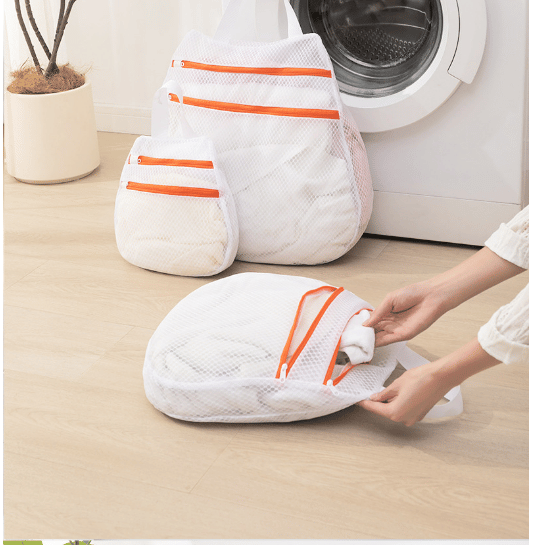 2-pack upgraded laundry bags with double zipper 40 x 40 cm