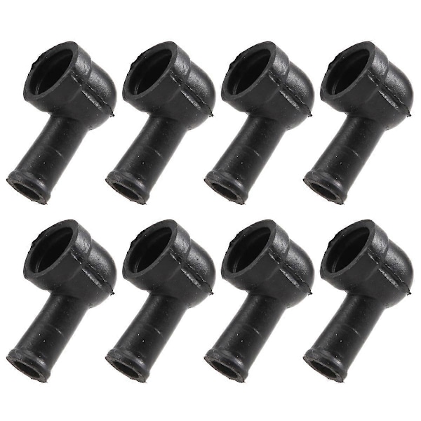 8 stk. 15 mm x 8 mm sorte pibeformede PVC-batteripol-isoleringshætter