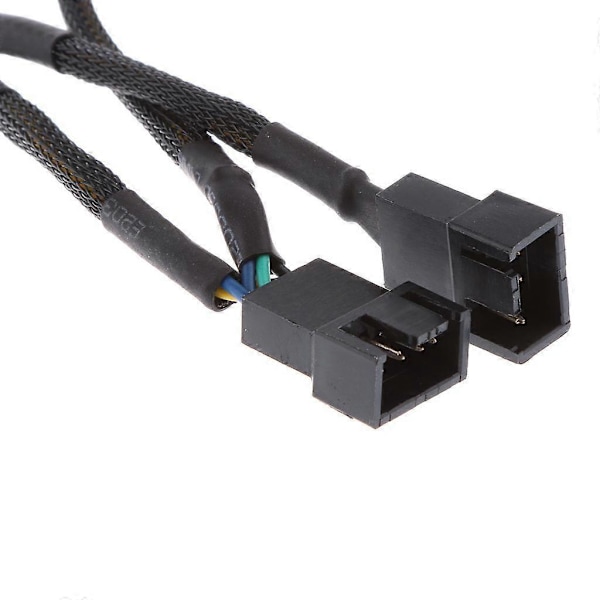 Fire-pin kabel PWM-blæsersplitter til 3 adapter, sort sleeved