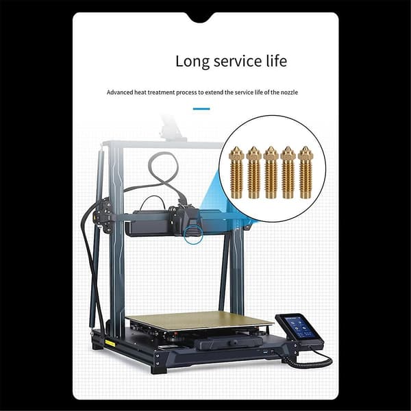 5 st. Brassmunstycke 0,6 mm för Neptune 4Plus/4Max Högtemperaturmunstycke för 1,75 mm PLA/ABS/PETG/TPU/