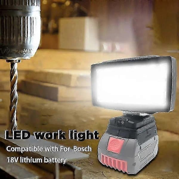 Bærbar LED arbeidslampe for Bosch 18v med USB-lading