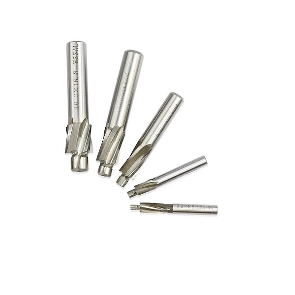 5-delad Guide Slotted Countersunk Fräs M3-m8 4-tandad HSS-fräs