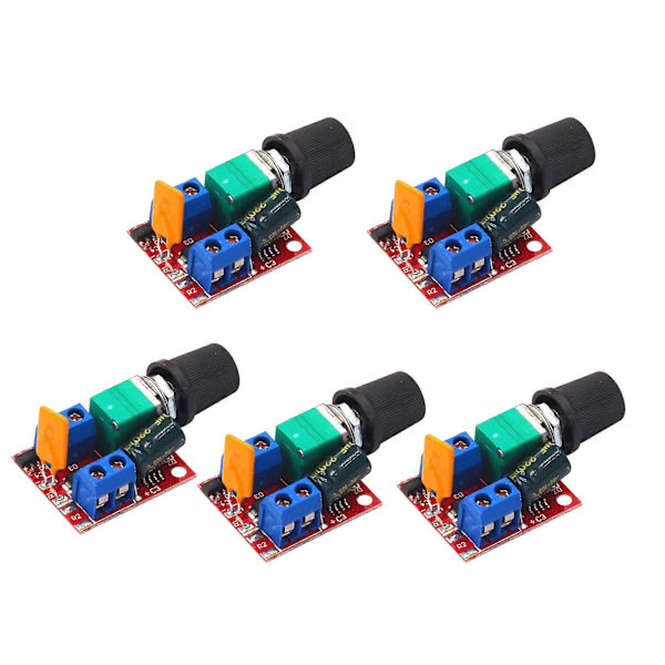 5 st Mini DC-motor PWM-hastighetsregulator 3V-35V Hastighetskontrollbrytare LED-dimmer 5A Kretskortmodul 90W Hög hastighet DIY