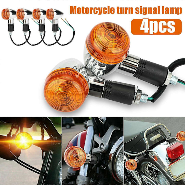 4 stk. Motorcykel Blinklys Gule Lys LED Indikator til