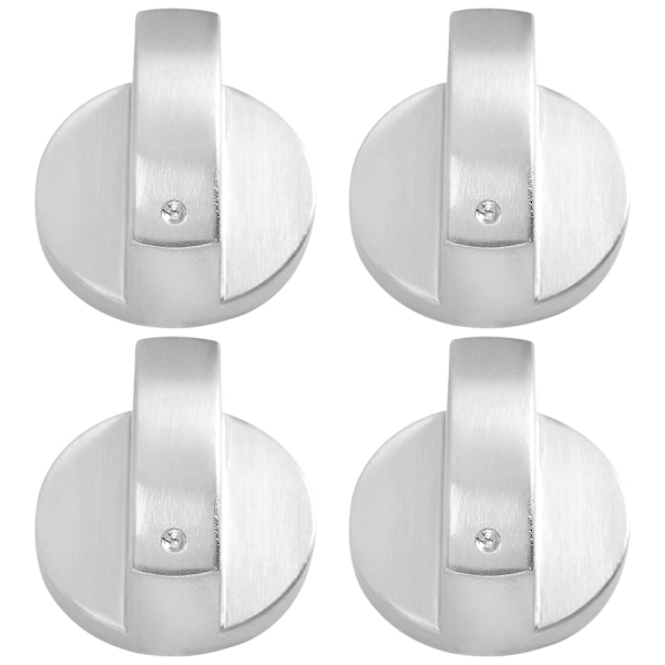 Komfyr-knapper, Ovn-knapp (4 stk), 6 mm Universal Sølv Gasskomfyr Kontrollknapper Adaptere Ovn Rota