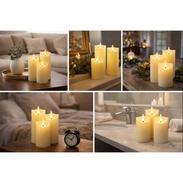 12-Pack Battery Operated LED Candles with Flickering Flame 7cm