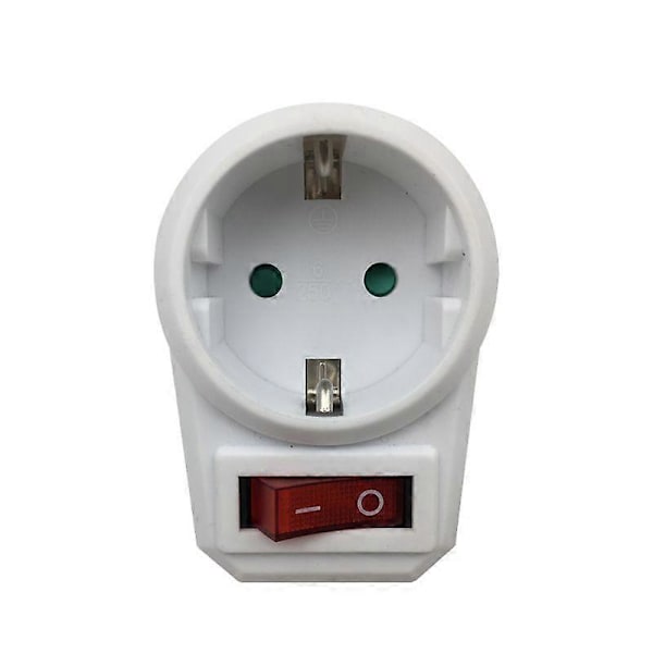 Europeisk Konverteringsplugg 1 til 1 Veis Strømadapter Adapter med Bryter 16A AC250V 2024THO