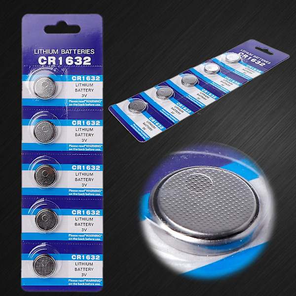 5 stk CR 1632 Batterier Langtidsholdbare & Høj Kapacitet CR1632 Lithium Batteri 3V