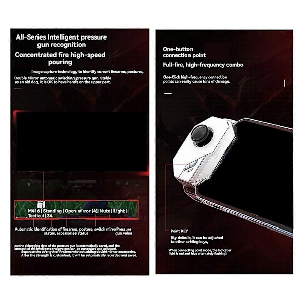 MB02 Mobil Spil Joystick, HID Gamepad til Android & IOS, Multi-Tilslutning: TYPE-C, USB, Bluetooth