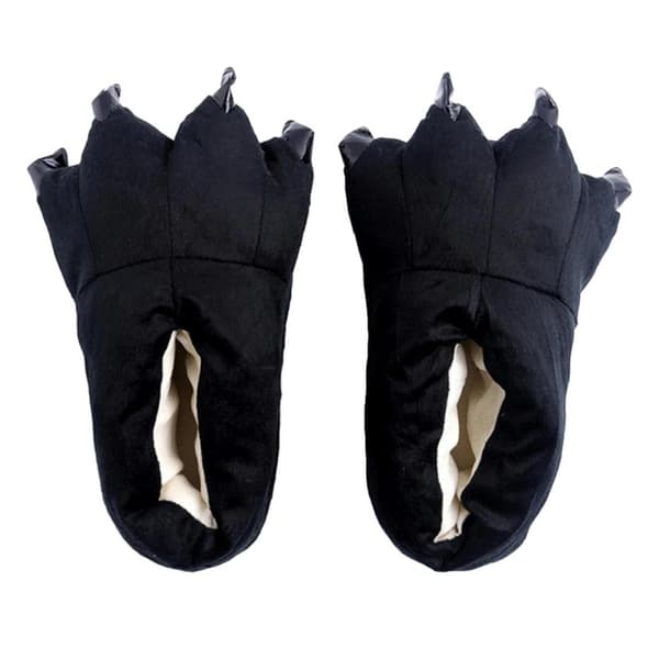 Soft children's slippers 3D paws black with claws 27-32
