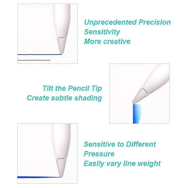 5 st Ersättningsspetsar för Apple Pencil 1:a 2:a Gen för iPad Pro Stylus Tryckskärmspenna