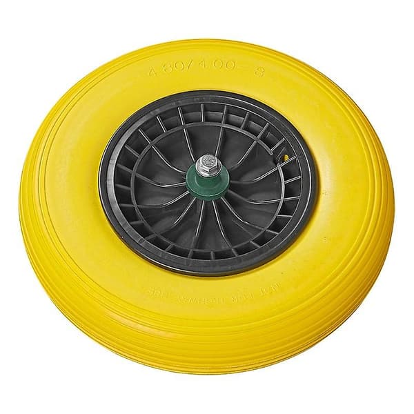 PU dæk med plastikfælg 16\" 4.00-8 inkl. aksel 20 mm