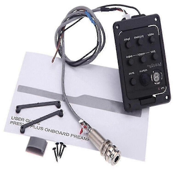 Fishman 4-kaistainen 301 Eq Viritin Piezo Mikrofoniesiintulo Blend Akustinen Kitara Mikrofonivahvistin