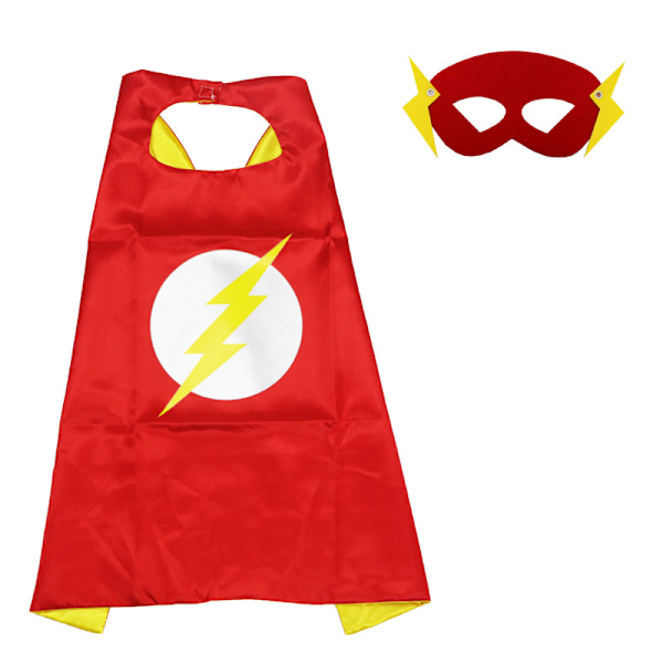 Superheltkapper for barn Superhelt dobbeltsidige kapper og maske Beste superheltleker farge: Flash kappe + øyemaske