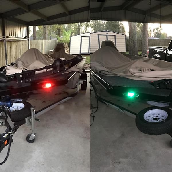 1 Par LED Rød+Grøn Flush Mount Marine Båd RV LED Side Navigationslys Rustfrit Stål Vandafvisende til Bådsidesmontering
