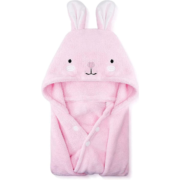 Bade håndklæder til børn, premium hættehåndklæde til småbørn, meget absorberende koralfleece badekåbe til drenge piger - 27,5\" X 55\" (pink)