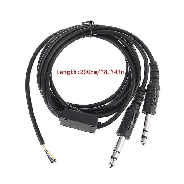 200 cm DIY Flyhodetelefoner Dobbelplugg Fly Hodetelefoner Erstatningskabel