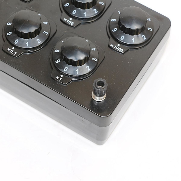1 stk Sort Modstandskasse Jern Variabel Dekades Modstand 0-9999,9 Ohm til Fysisk Undervisning & 16 stk