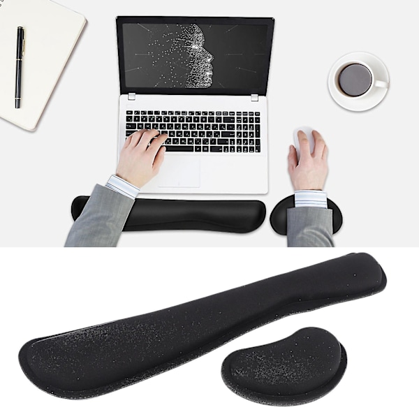 Gel Memory Foam Set Tangentbordshandledsstöd, Mus handledsstöd för kontor, Lätt,bl