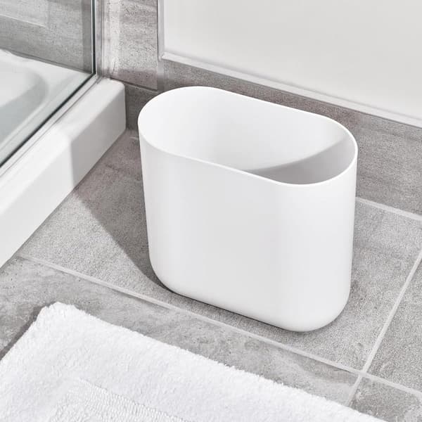 Simple Plastic Waste Bin for Bathroom or Kitchen - White - Modern Design
