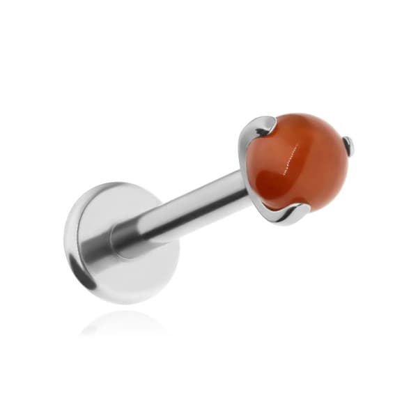 Titan Labretörhänge med Karneolsten - Silver 1,2/8/3