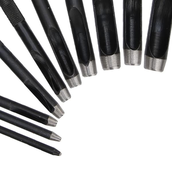 Set med 10 läderhålstansar för hantverk, läderbälte, hålstans 1mm-10mm