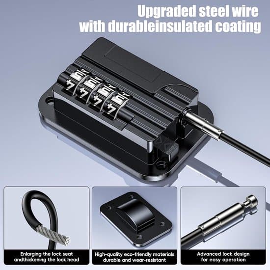 Child-safe combination lock for refrigerators, tool-free opening, suitable for freezer doors, cabinets, drawers, and windows (1 piece - black).
