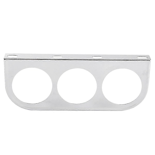 52mm/2in 3-Hulls Trippel Instrumentpanel Skall Måler Monteringsbrakett Bil Dashbord Meter Jernholder Sølv