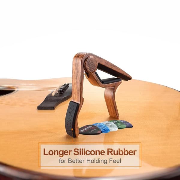 Classic Flat-Wound Wooden Pick – Suitable for Nylon String Guitar – Rosewood, Including 5 Picks
