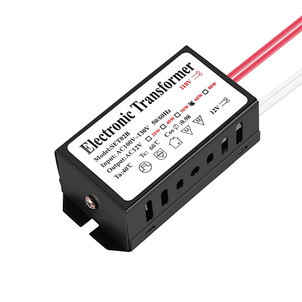 Vktech 110V till 12V 60W Halogen Ljus Strömförsörjning Konverter Elektronisk Transformator