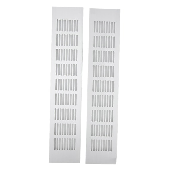 2 st Luftventilationsgaller Aluminiumlegering Rektangulär Ventilationsplatta för Skåp Skoskåp Garderob 80x400mm