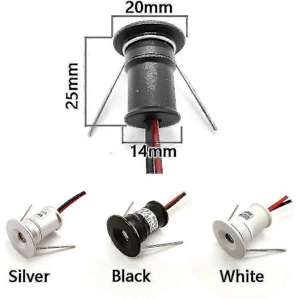 2024 Sort 9 stk. Mini 12v 1w LED Indbygnings Spotlights Ip65, 3000k (120, Varm Hvid).