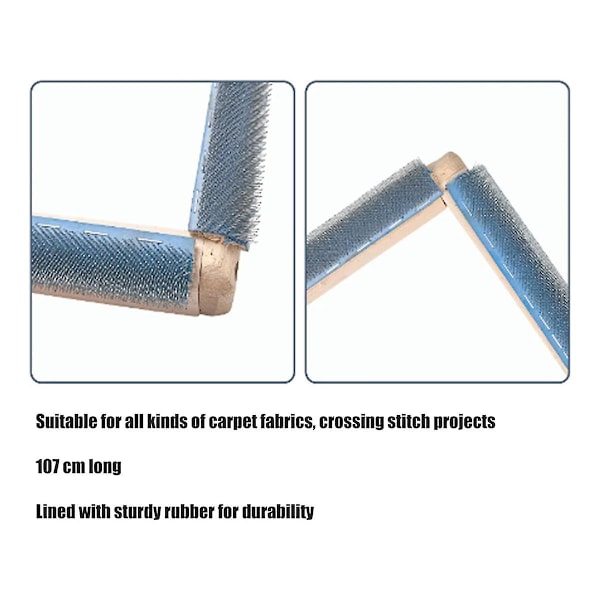 Punch Needle Ramme, 39,4 Tommer Gripper Strip Tæppestof Hækling Gripper Ramme Kvadratisk Tufting Ramme til Tufting Ramme