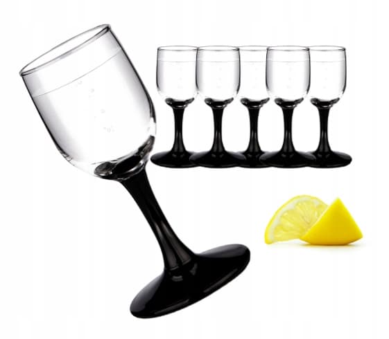 Sorte shotglas til likør og vodka 35 ml 6 stk